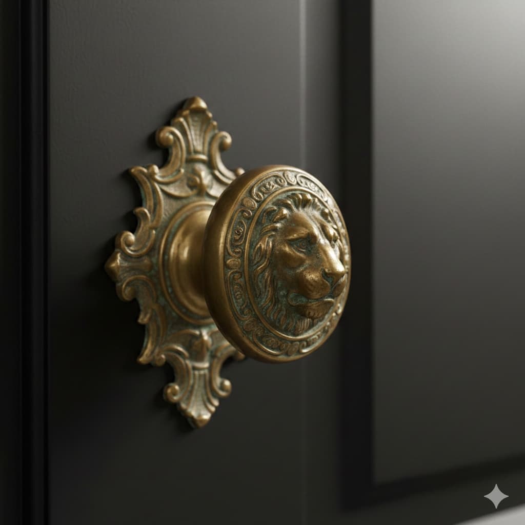 Antique Lion Head Doorknob